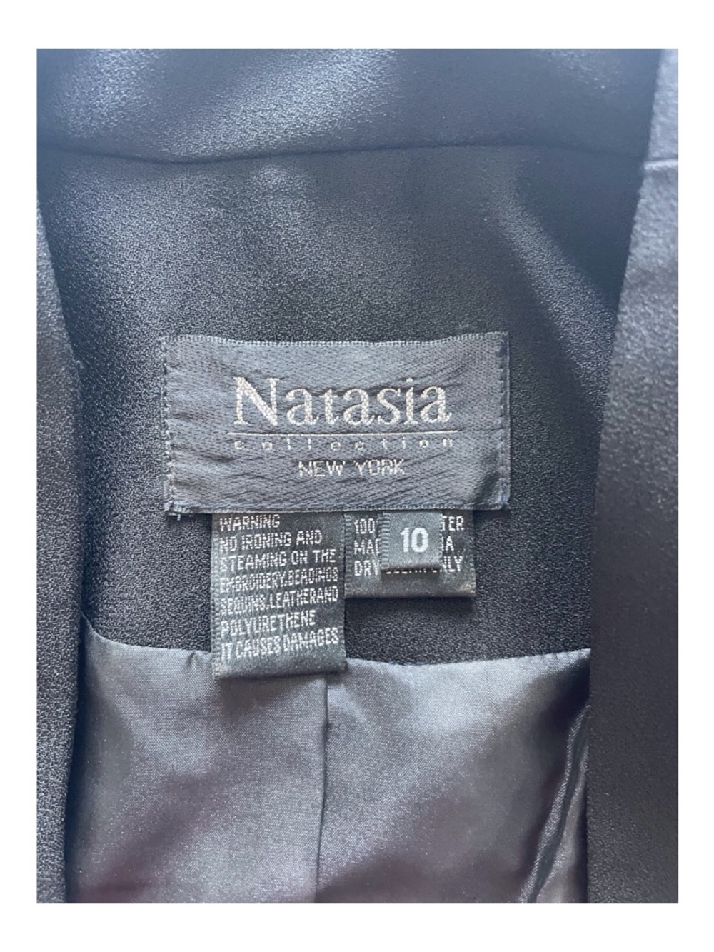 Natasia Collection New York Women's Black Embroidery Insert Blazer, 10 - Picture 6 of 8